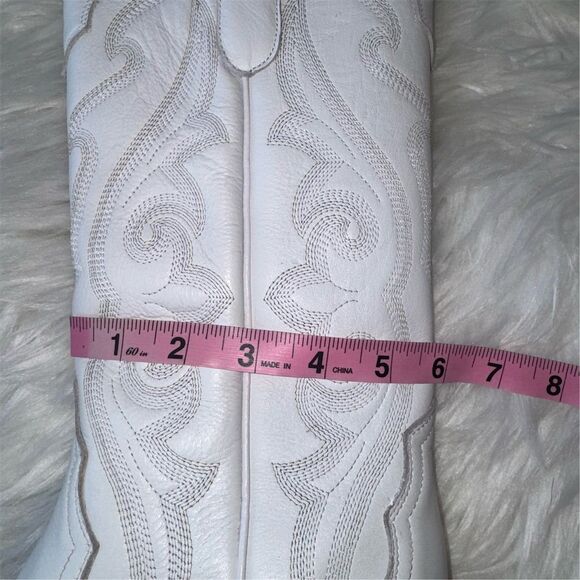 JB Dillon Women's White Western Cowgirl Boots Size 8.5 Pull On Yellowstone - Picture 14 of 16